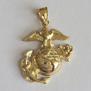 Solid Gold USMC Pendant Charm 14k